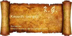 Kausch Gergő névjegykártya